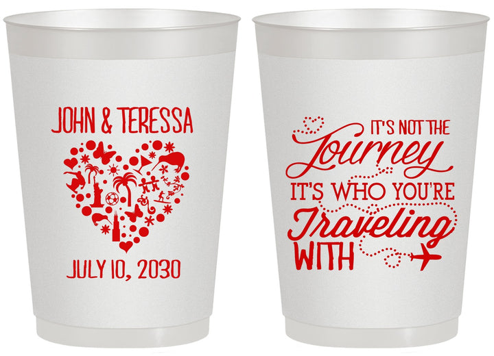 Personalized Wedding 20 oz Frosted Cups - Journey Traveling With | 354