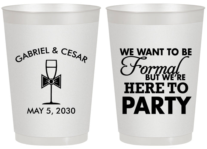 Personalized Wedding 20 oz Frosted Cups - Formal Here To Party | 366