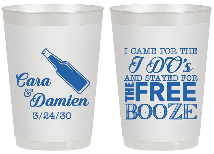 Personalized Wedding 20 oz Frosted Cups - I Do Free Booze | 371