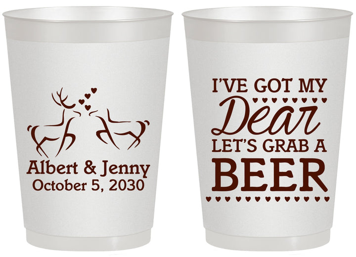 Personalized Wedding 20 oz Frosted Cups - Dear Beer | 372