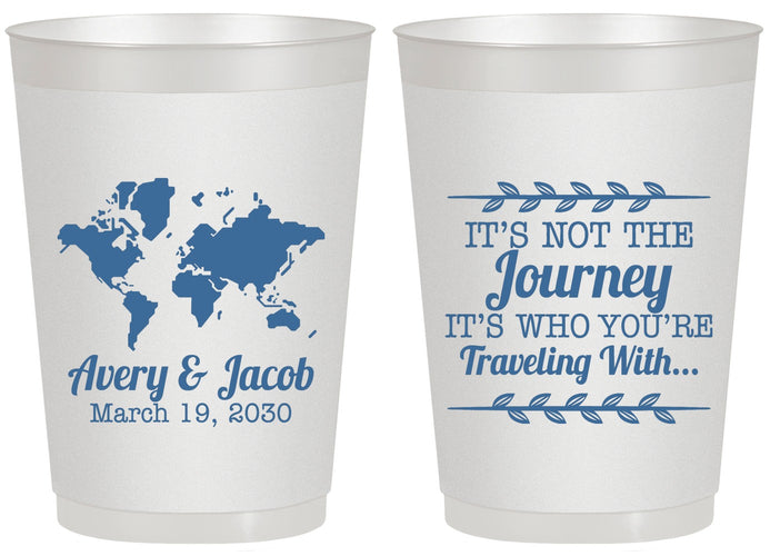 Personalized Wedding 20 oz Frosted Cups - Journey Traveling With | 374