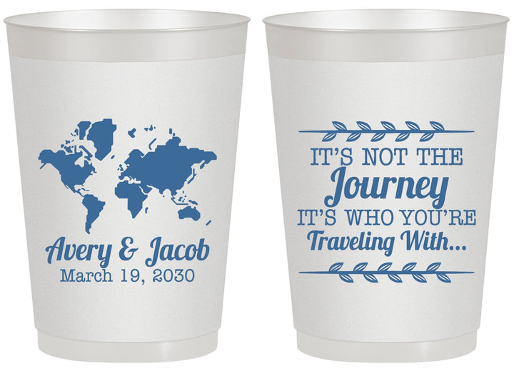 Personalized Wedding 20 oz Frosted Cups - Journey Traveling With | 374