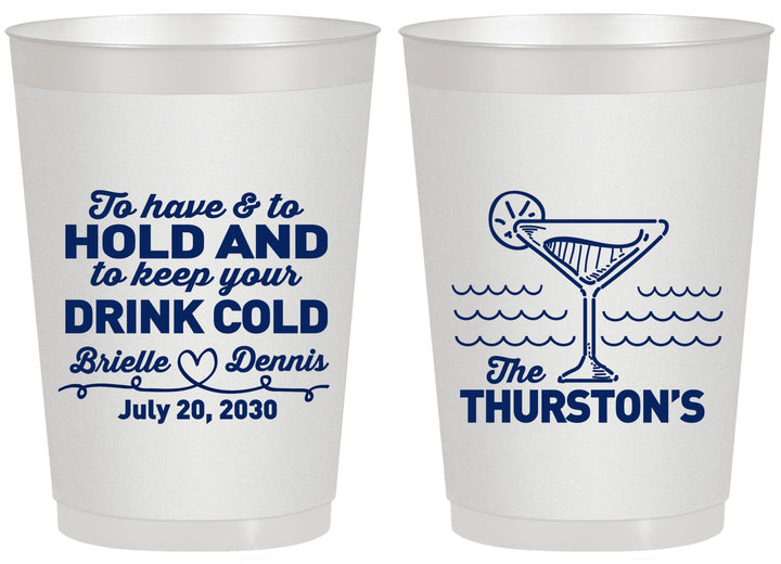 Personalized Wedding 20 oz Frosted Cups - To Have And To Hold | 375