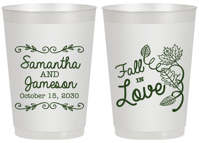 Personalized Wedding 20 oz Frosted Cups - Fall In Love | 377