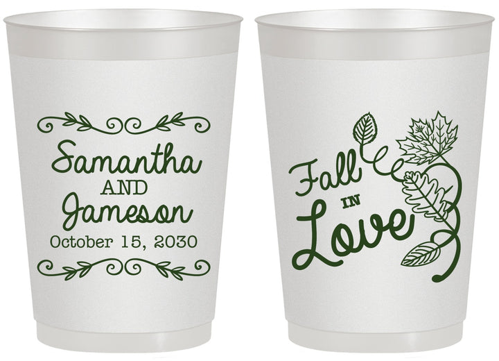 Personalized Wedding 20 oz Frosted Cups - Fall In Love | 377