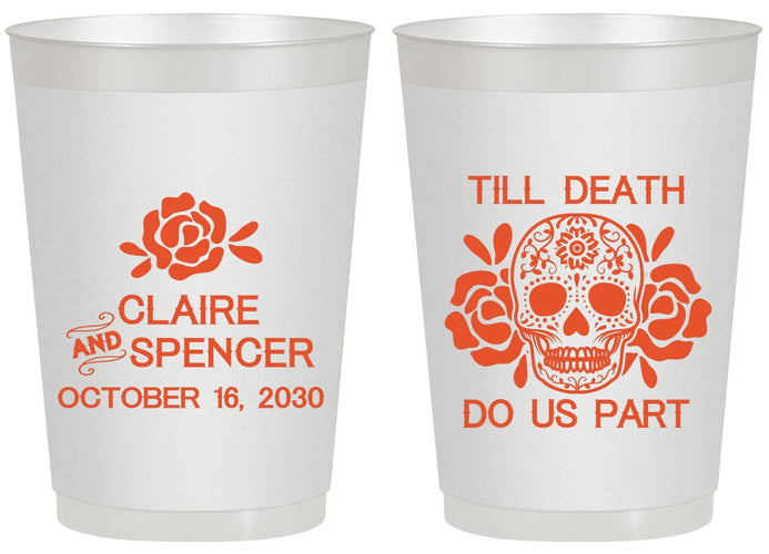Personalized Wedding 20 oz Frosted Cups - Till Death Do Us Part | 380