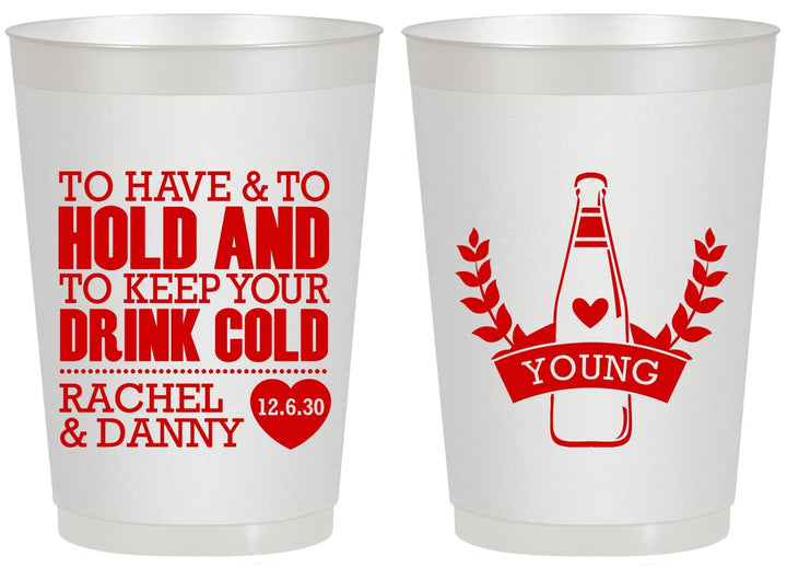 Personalized Wedding 20 oz Frosted Cups - To Have And To Hold | 383