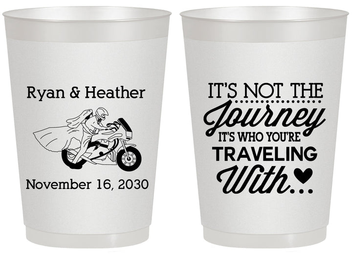 Personalized Wedding 20 oz Frosted Cups - Journey Traveling With | 385