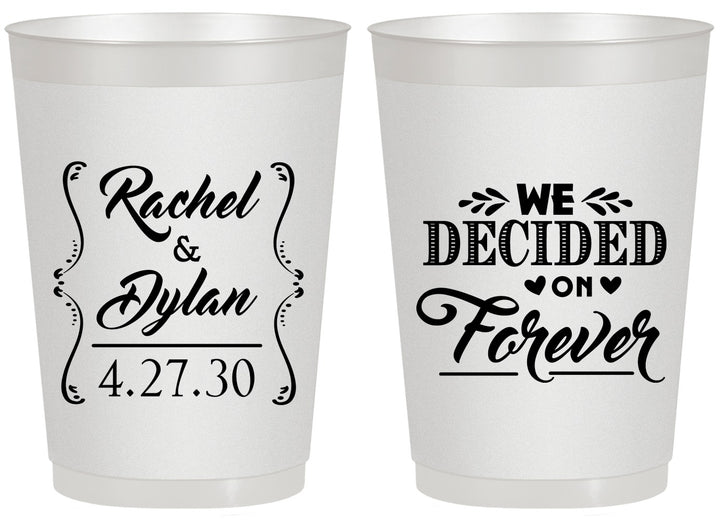 Personalized Wedding 20 oz Frosted Cups - We Decided On Forever | 386