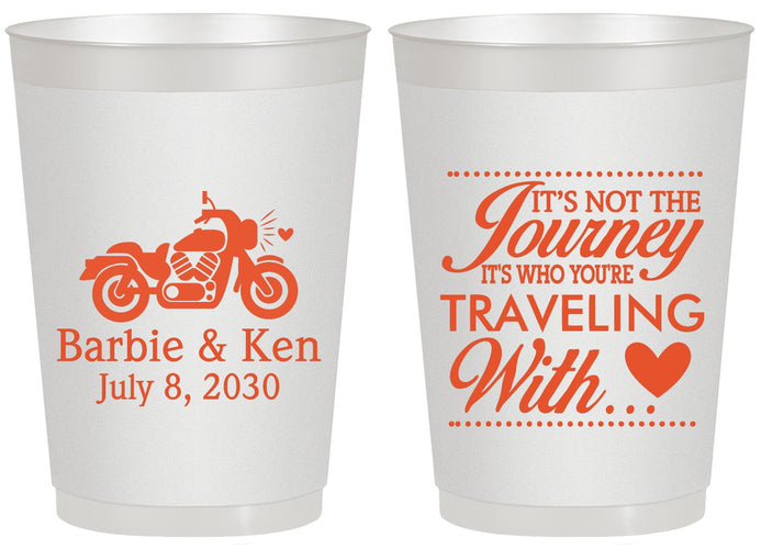 Personalized Wedding 20 oz Frosted Cups - Journey Traveling With | 388