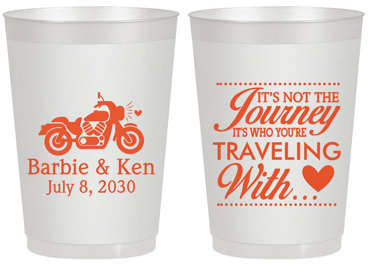 Personalized Wedding 20 oz Frosted Cups - Journey Traveling With | 388