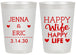 Personalized Wedding 20 oz Frosted Cups - Happy Wife Happy Life | 393