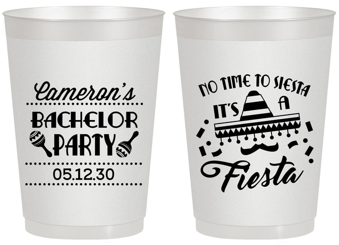 Personalized Bachelor Party 20 oz Frosted Cups - Siesta Fiesta Mexican | 40000