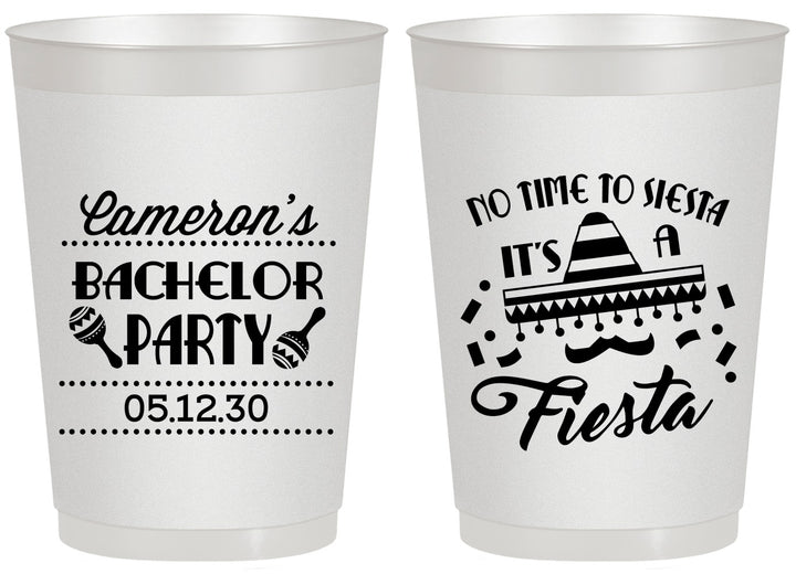 Personalized Bachelor Party 20 oz Frosted Cups - Siesta Fiesta Mexican | 40000