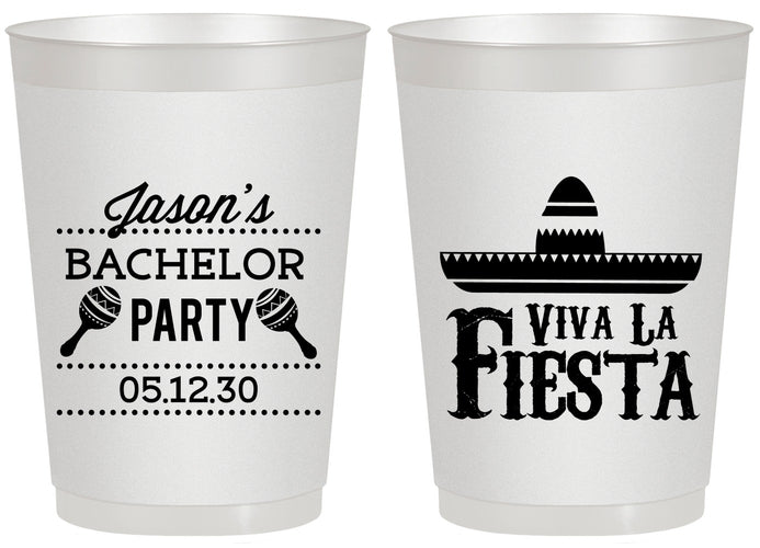 Personalized Bachelor Party 20 oz Frosted Cups - Viva La Fiesta Mexican | 40001