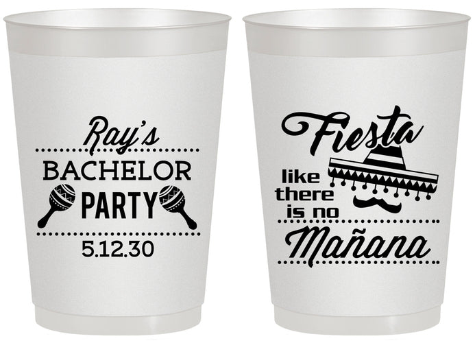 Personalized Bachelor Party 20 oz Frosted Cups - Fiesta No Manana | 40002