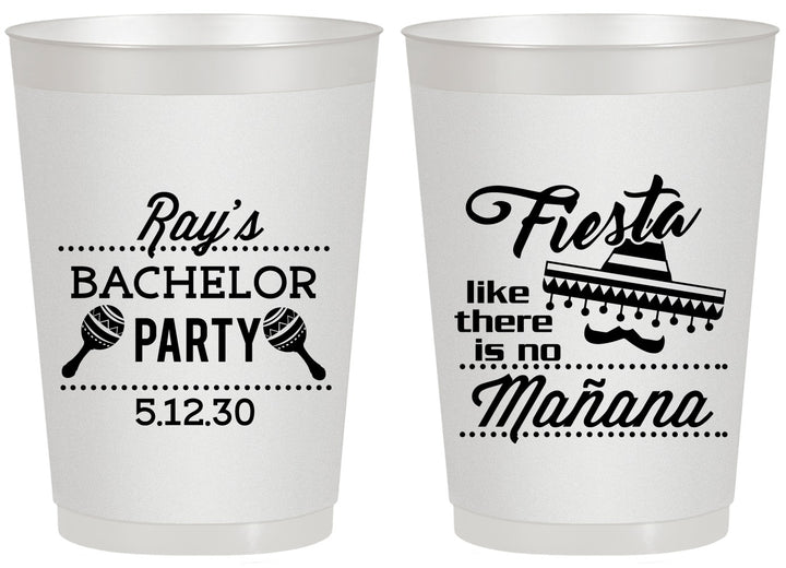 Personalized Bachelor Party 20 oz Frosted Cups - Fiesta No Manana | 40002