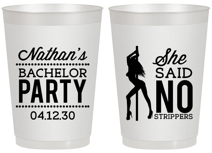 Personalized Bachelor Party 20 oz Frosted Cups - She Said No Strip Club | 40005