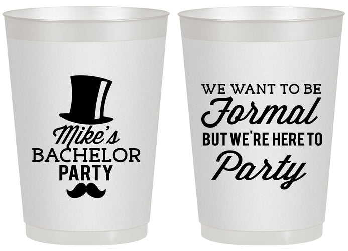Personalized Bachelor Party 20 oz Frosted Cups - Formal | 40007