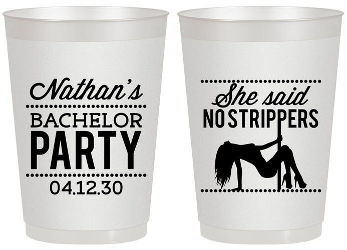 Personalized Bachelor Party 20 oz Frosted Cups - Strip Club | 40008