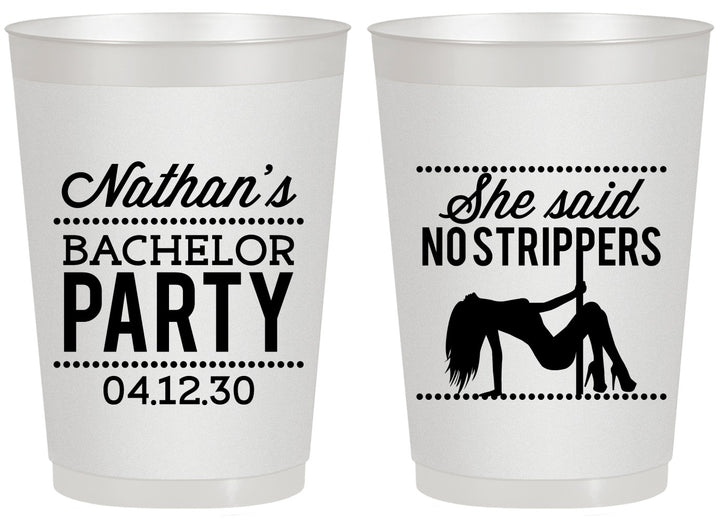 Personalized Bachelor Party 20 oz Frosted Cups - Strip Club | 40008