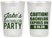 Personalized Bachelor Party 20 oz Frosted Cups - Caution Expires On | 40009