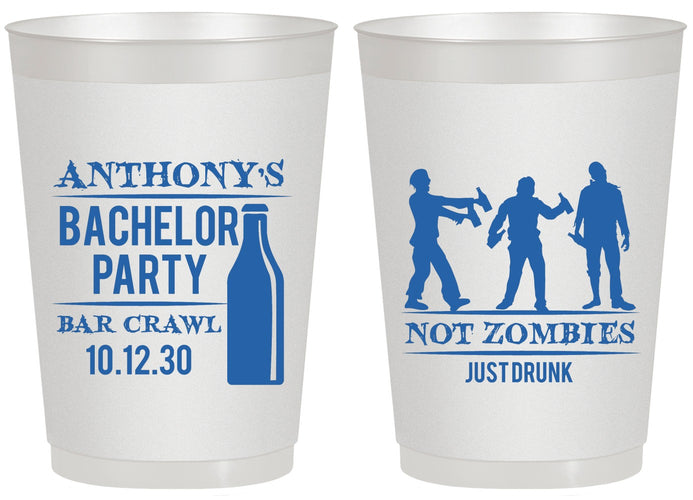 Personalized Bachelor Party 20 oz Frosted Cups - Bar Crawl | 40010