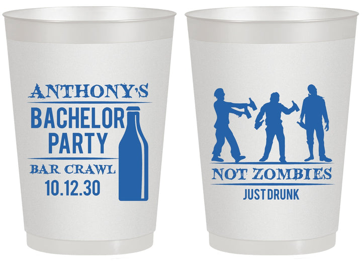 Personalized Bachelor Party 20 oz Frosted Cups - Bar Crawl | 40010