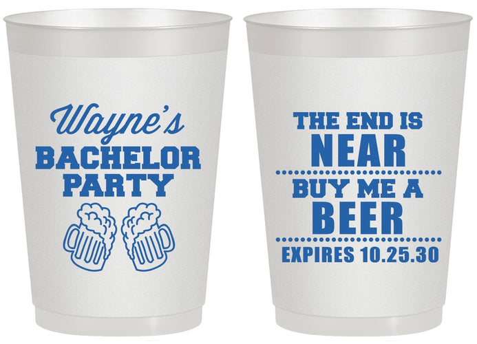 Personalized Bachelor Party 20 oz Frosted Cups - Beer | 40014