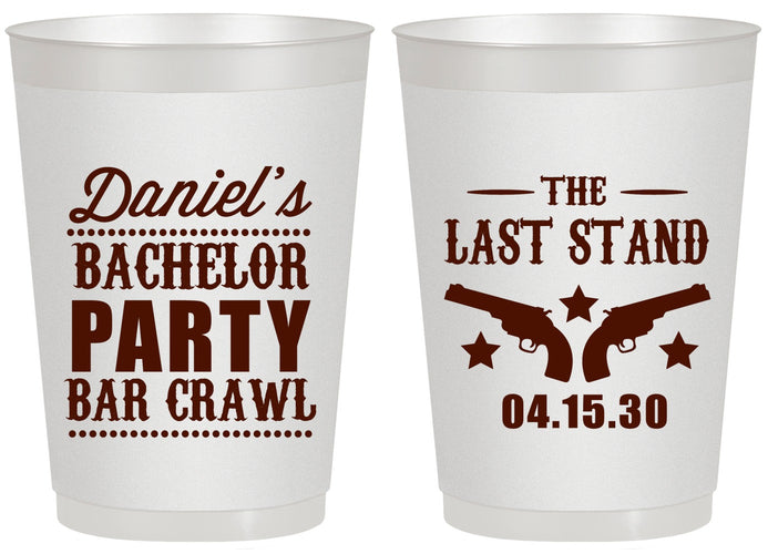 Personalized Bachelor Party 20 oz Frosted Cups - The Last Stand | 40016