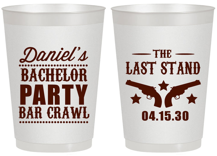 Personalized Bachelor Party 20 oz Frosted Cups - The Last Stand | 40016