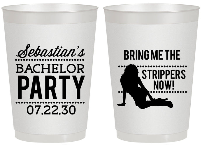 Personalized Bachelor Party 20 oz Frosted Cups - Strip Club | 40017