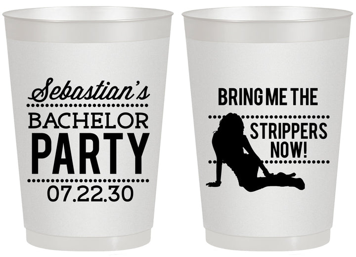Personalized Bachelor Party 20 oz Frosted Cups - Strip Club | 40017