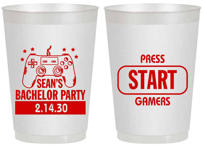 Personalized Bachelor Party 20 oz Frosted Cups - Video Games | 40018