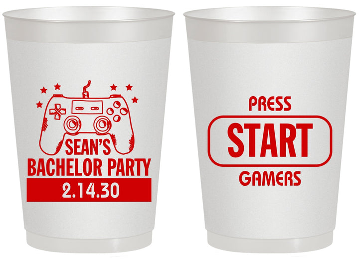 Personalized Bachelor Party 20 oz Frosted Cups - Video Games | 40018