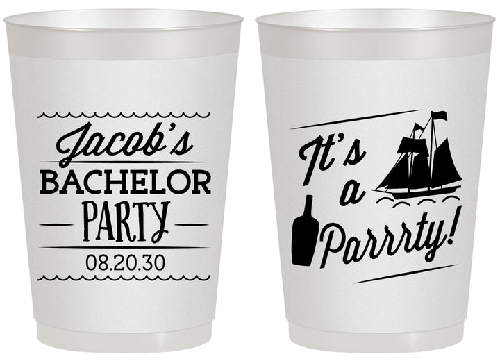 Personalized Bachelor Party 20 oz Frosted Cups - Boat | 40023