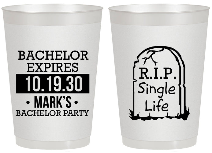 Personalized Bachelor Party 20 oz Frosted Cups - Rip Single Life | 40028