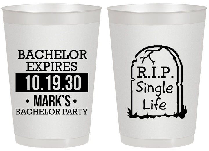 Personalized Bachelor Party 20 oz Frosted Cups - Rip Single Life | 40028