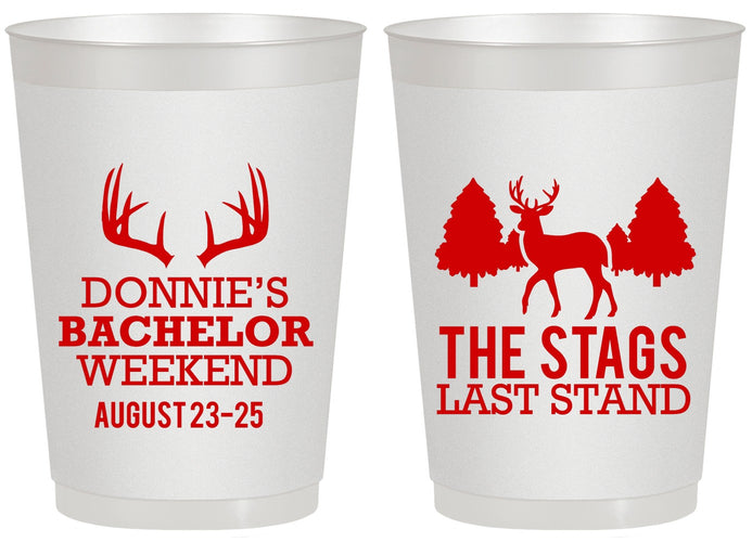 Personalized Bachelor Party 20 oz Frosted Cups - Stags Last Stand | 40033