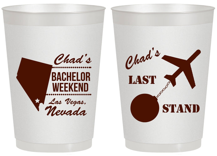 Personalized Bachelor Party 20 oz Frosted Cups - Last Stand | 40034