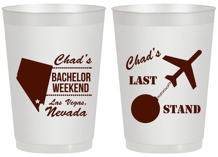 Personalized Bachelor Party 20 oz Frosted Cups - Last Stand | 40034