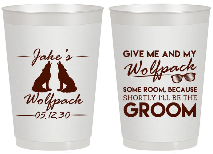 Personalized Bachelor Party 20 oz Frosted Cups - Wolfpack | 40036