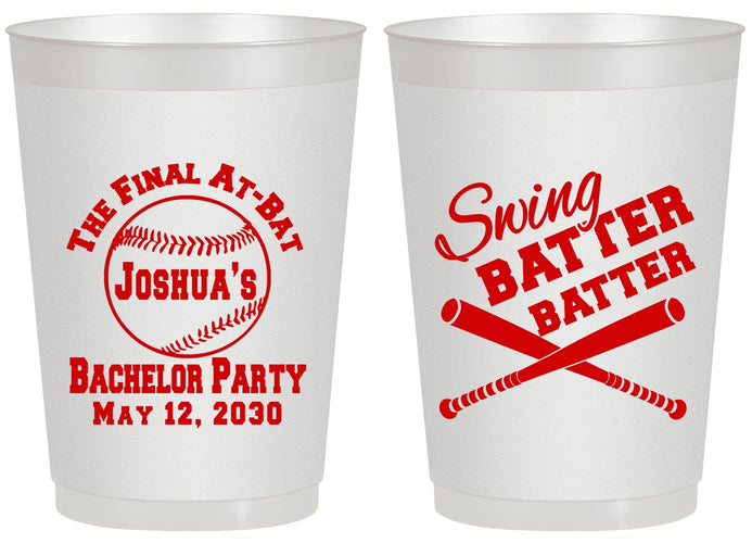 Personalized Bachelor Party 20 oz Frosted Cups - Baseball | 40038