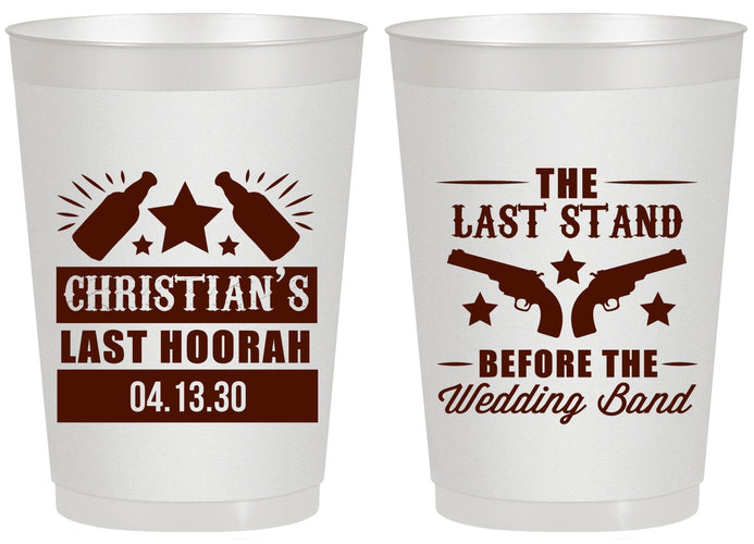 Personalized Bachelor Party 20 oz Frosted Cups - Last Stand | 40046