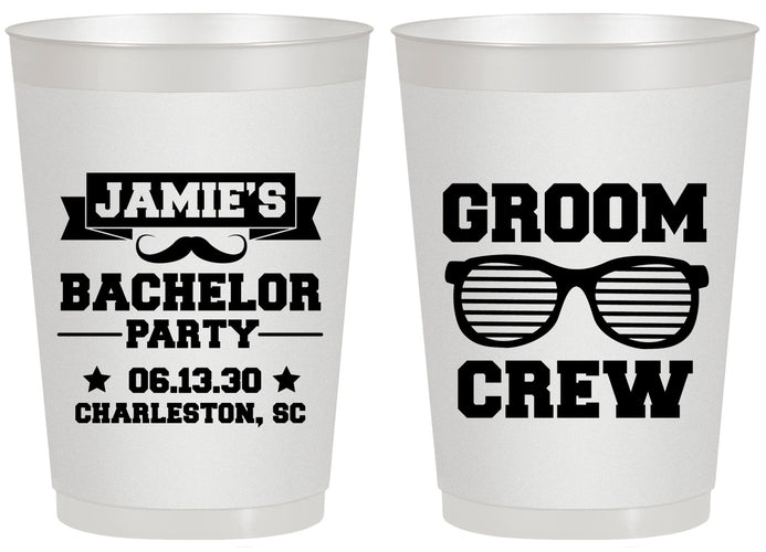 Personalized Bachelor Party 20 oz Frosted Cups - Groom Crew | 40047