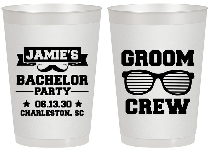 Personalized Bachelor Party 20 oz Frosted Cups - Groom Crew | 40047