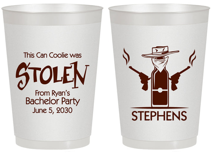 Personalized Bachelor Party 20 oz Frosted Cups - Stolen | 40049