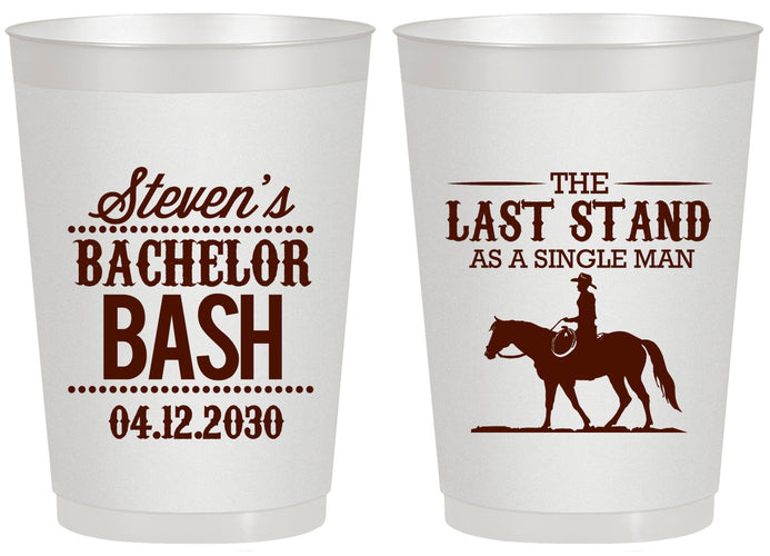 Personalized Bachelor Party 20 oz Frosted Cups - The Last Stand | 40050