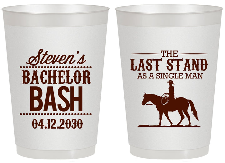 Personalized Bachelor Party 20 oz Frosted Cups - The Last Stand | 40050