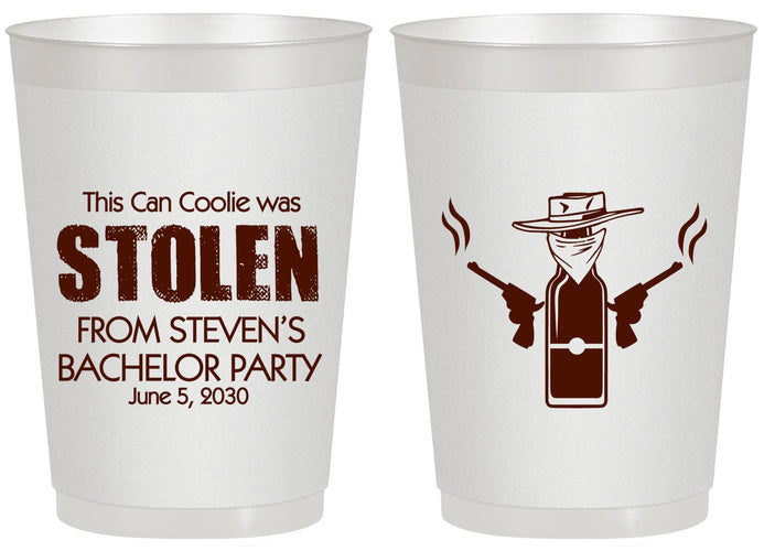 Personalized Bachelor Party 20 oz Frosted Cups - Stolen | 40053